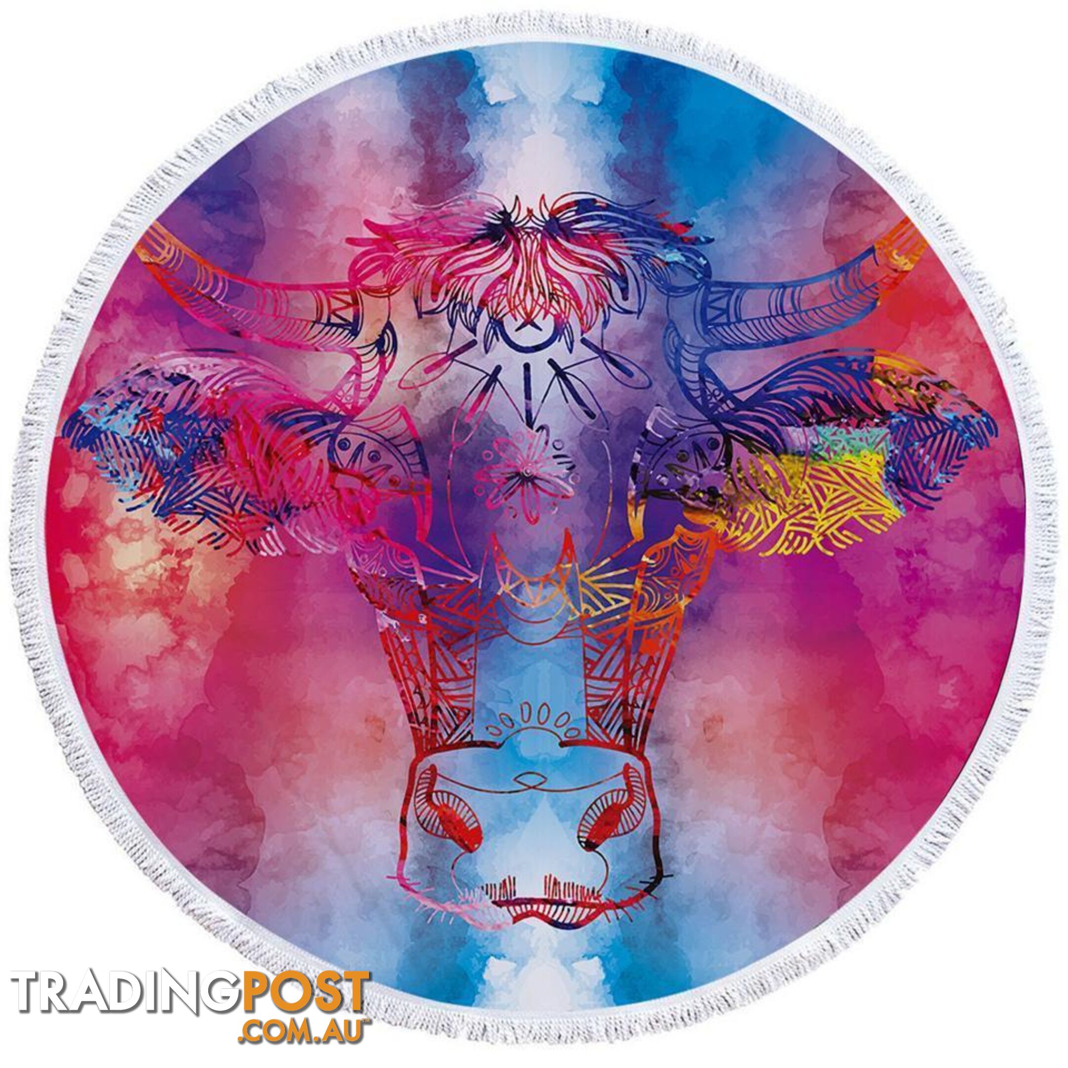 Watercolor Background Cow Beach Towel - Towel - 7427046323864