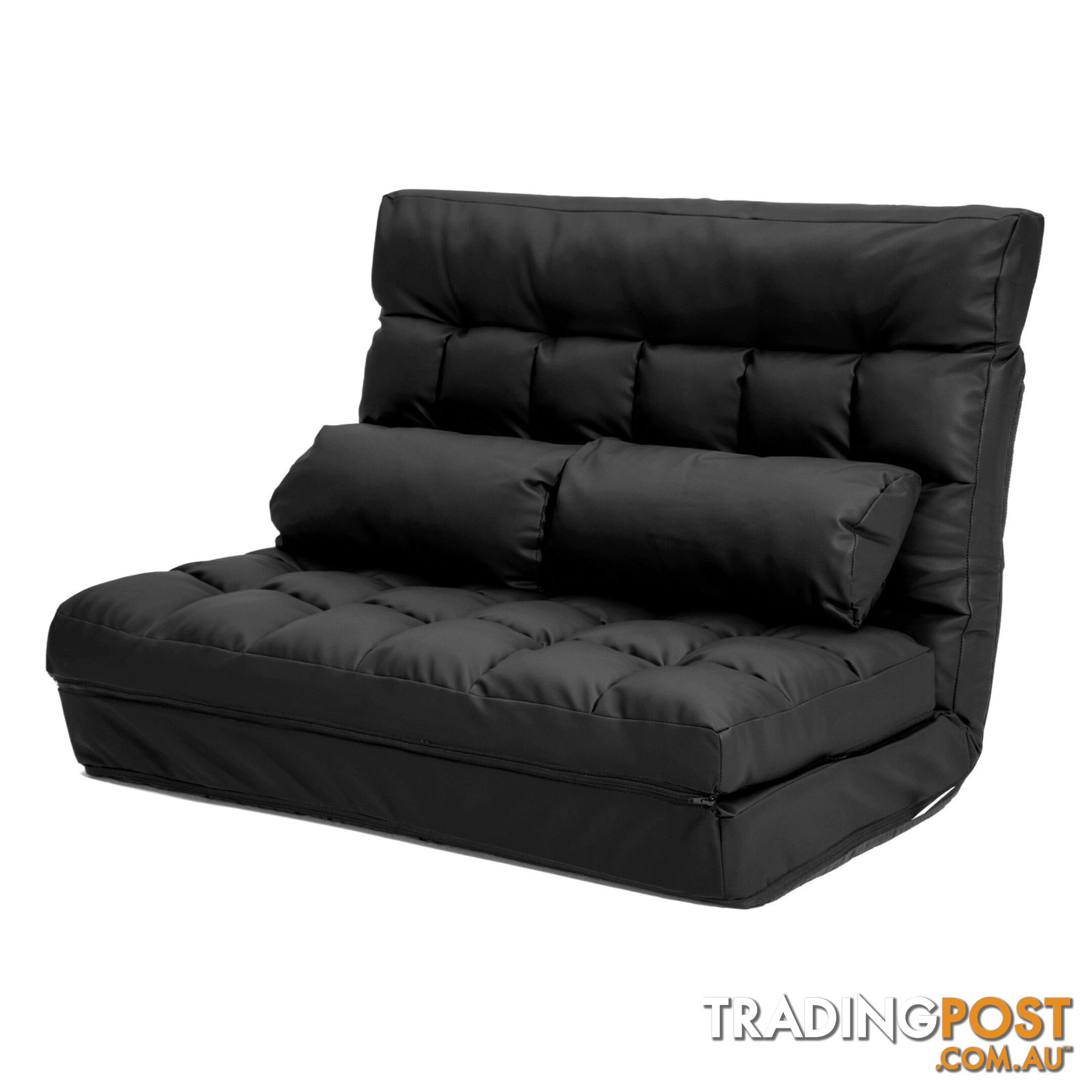 Lounge Sofa Leather Double Bed GEMINI - BLACK - Unbranded - 9352338007680