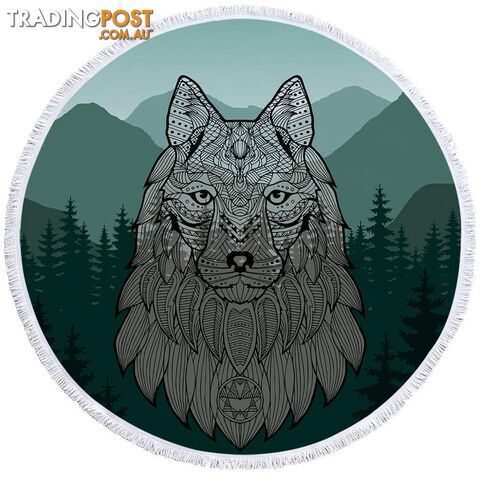 Indian Wolf Beach Towel - Towel - 7427046309158