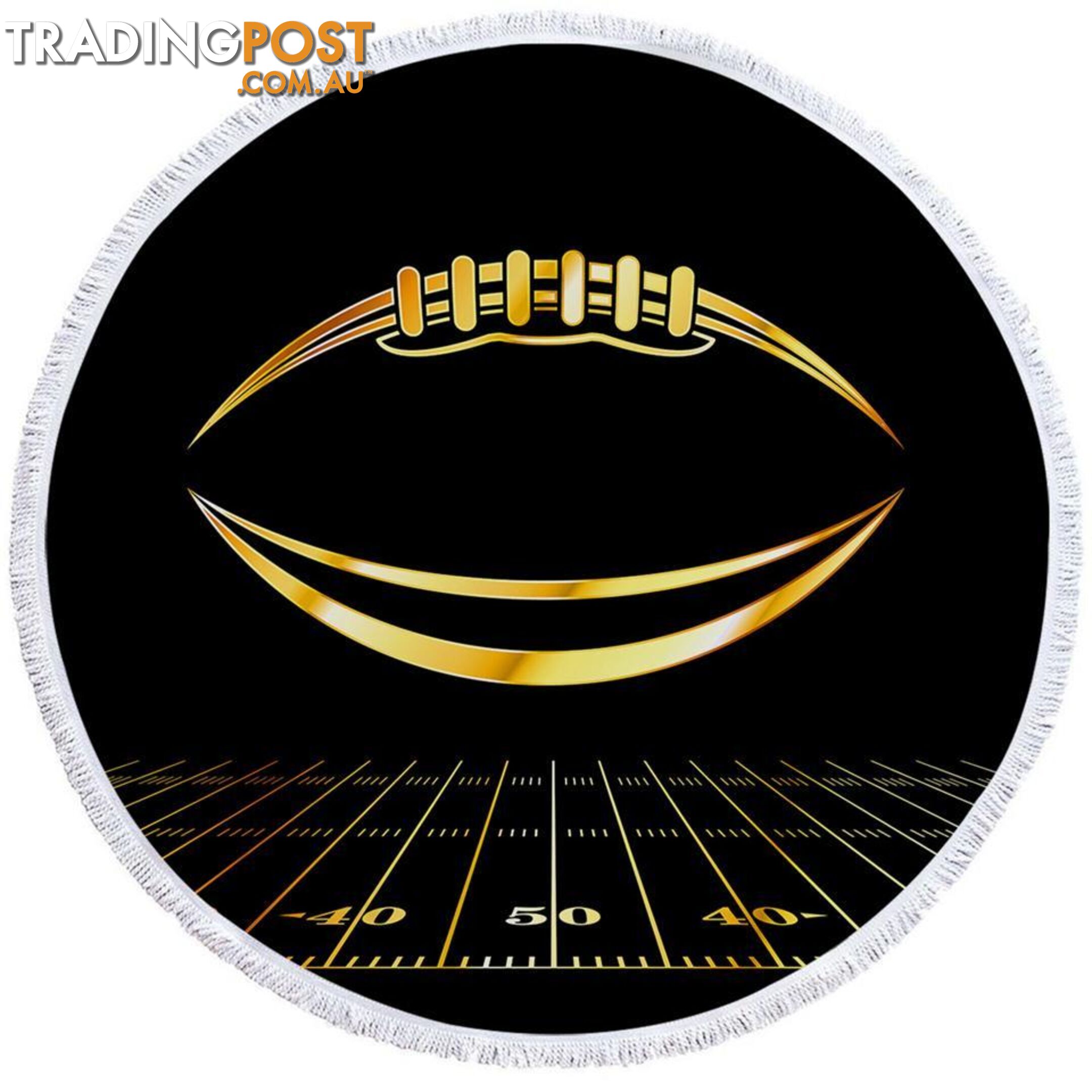 Gold Football Beach Towel - Towel - 7427046340618