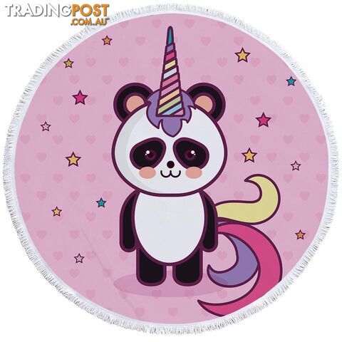 Unicorn Panda Beach Towel - Towel - 7427046305600