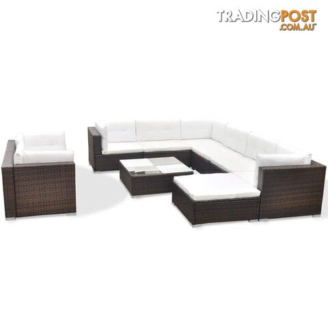 Garden Sofa Set Poly Rattan Brown 32 Pieces - Unbranded - 9476062036812