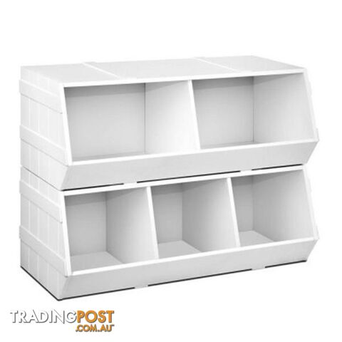 Keezi Kids Toy Box Bookshelf Storage Cabinet Stackable Organiser - Unbranded - 4344744420196