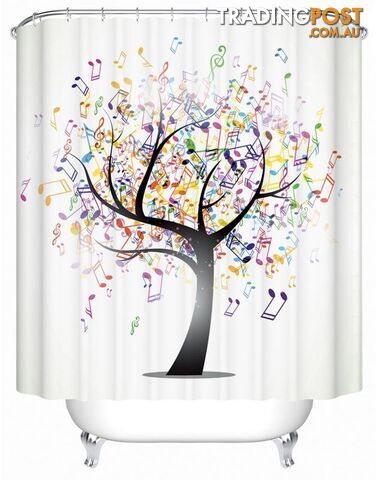 Music Notes Tree Shower Curtain - Curtain - 7427045921627