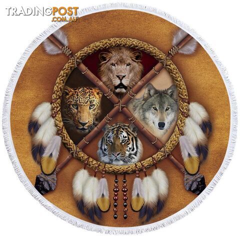 Lion Leopard Tiger Wolf Beach Towel - Towel - 7427046320191