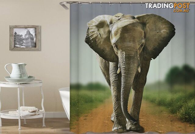 Elephant On The Road Shower Curtain - Curtain - 7427046032742