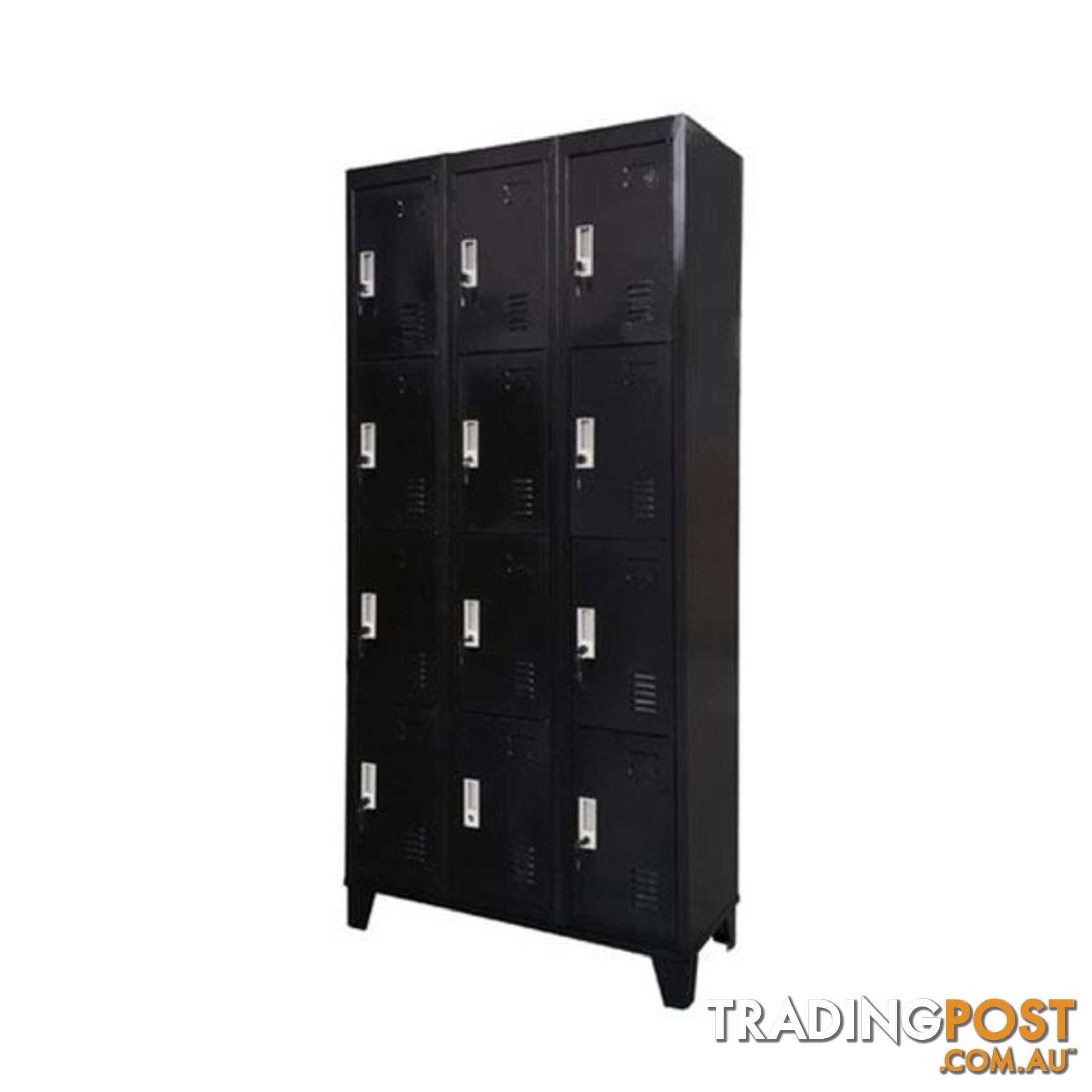 12 Door Black Locker - Steel Locker - 7427046146739