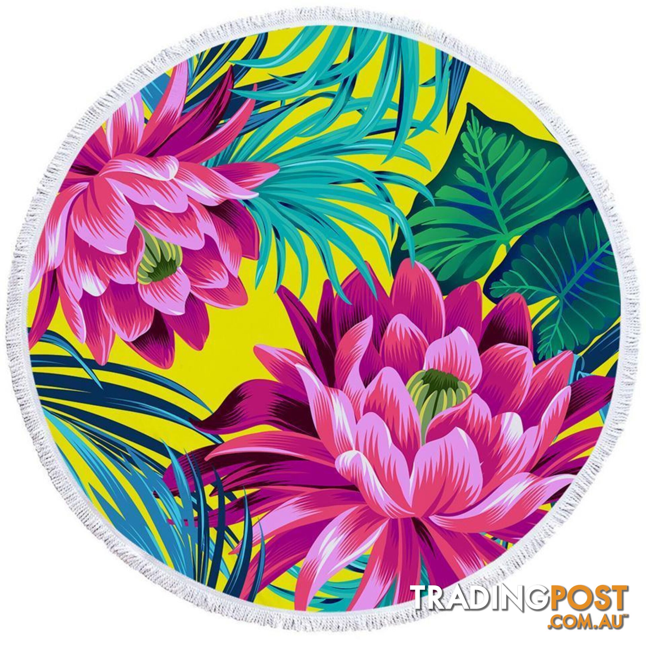 Colorful Tropical Flowers Beach Towel - Towel - 7427046310543