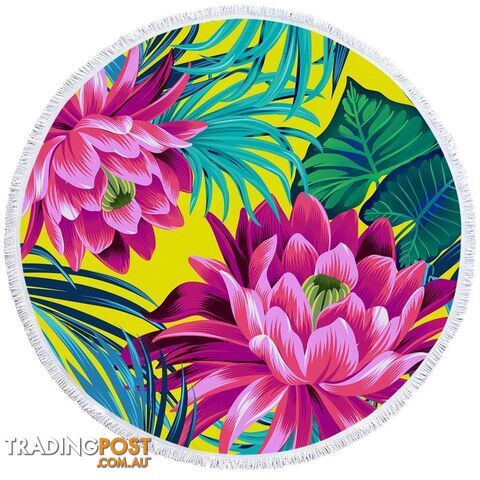 Colorful Tropical Flowers Beach Towel - Towel - 7427046310543