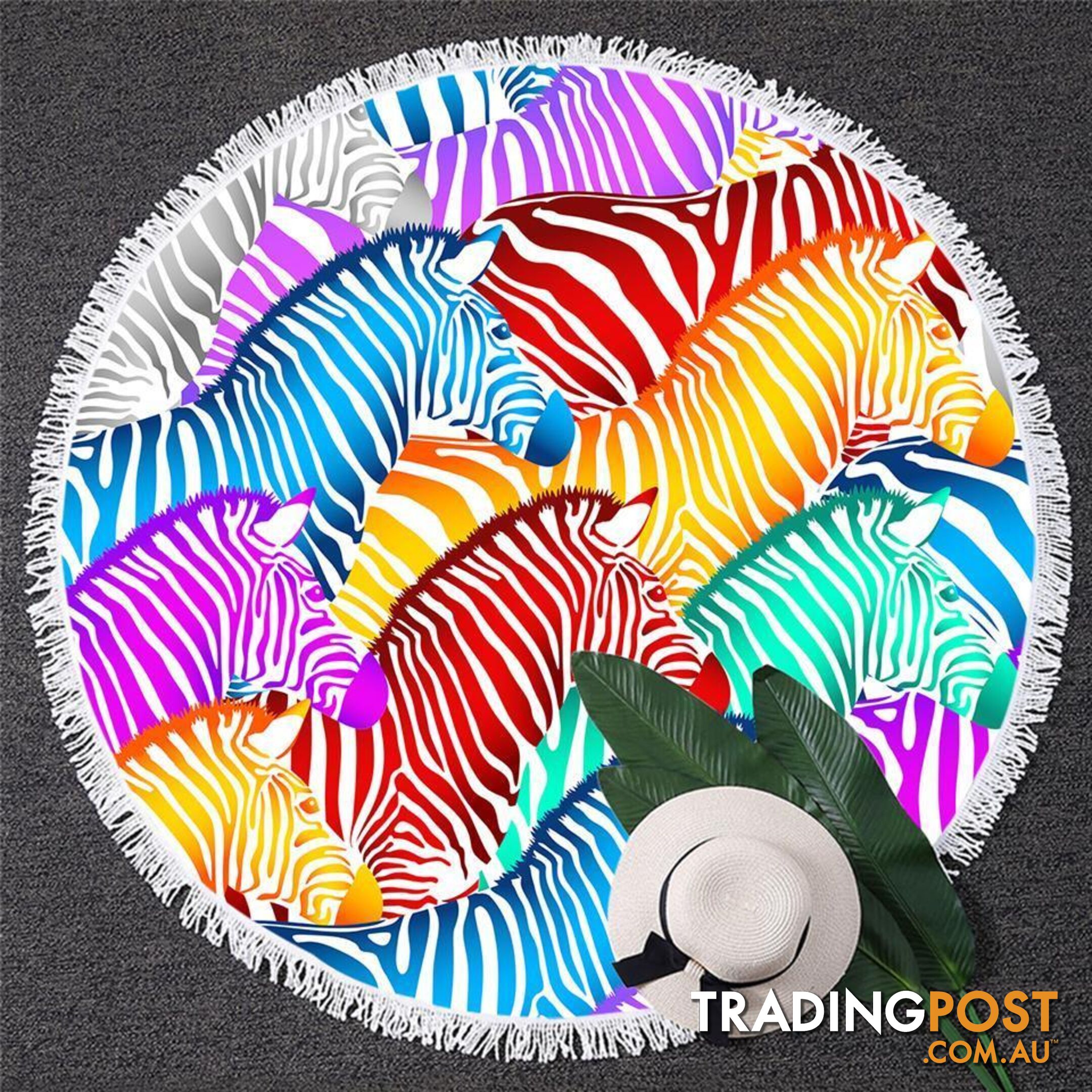 Multi Colored Zebras Beach Towel - Towel - 7427046333016