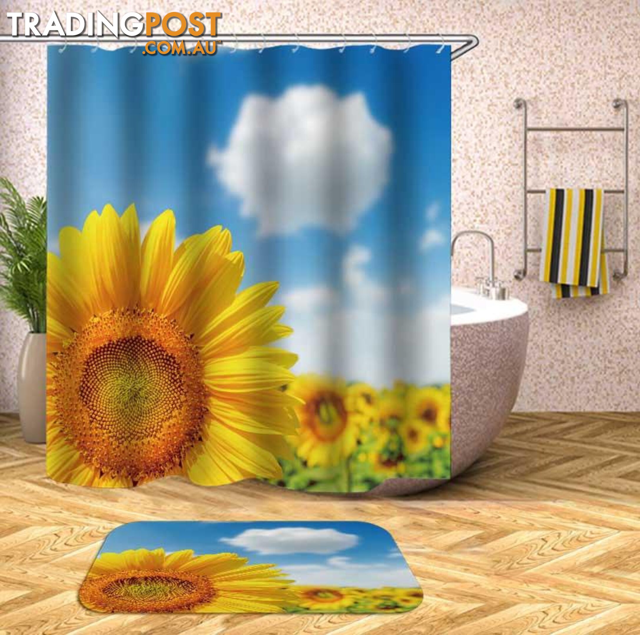 Bright Day At The Sunflower Field Shower Curtain - Curtain - 7427046074285