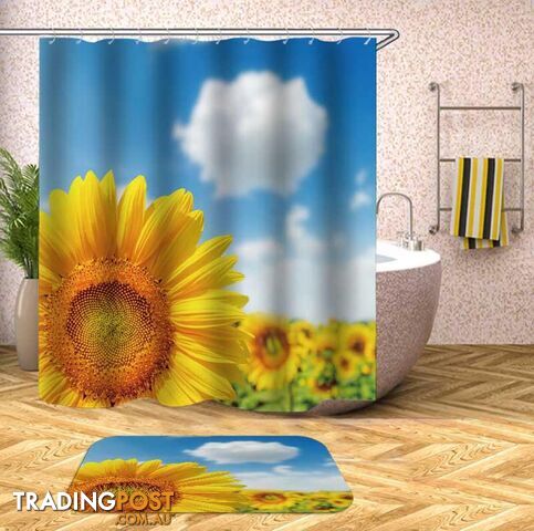 Bright Day At The Sunflower Field Shower Curtain - Curtain - 7427046074285