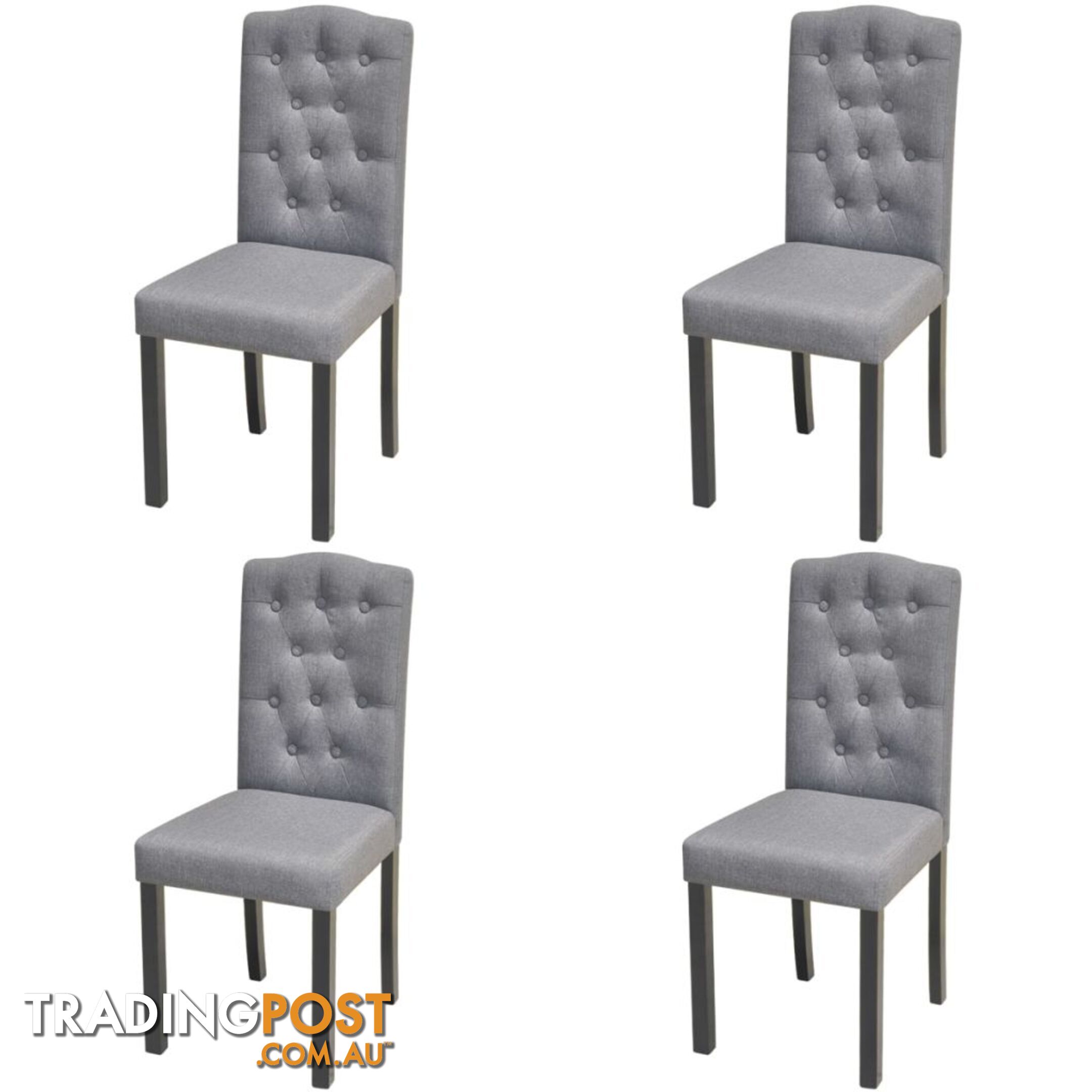 Fabric Dining Chairs - Dark Grey (Set of 4) - Unbranded - 4326500434395