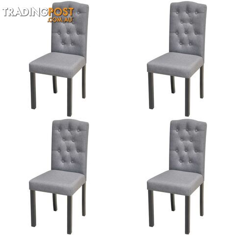 Fabric Dining Chairs - Dark Grey (Set of 4) - Unbranded - 4326500434395