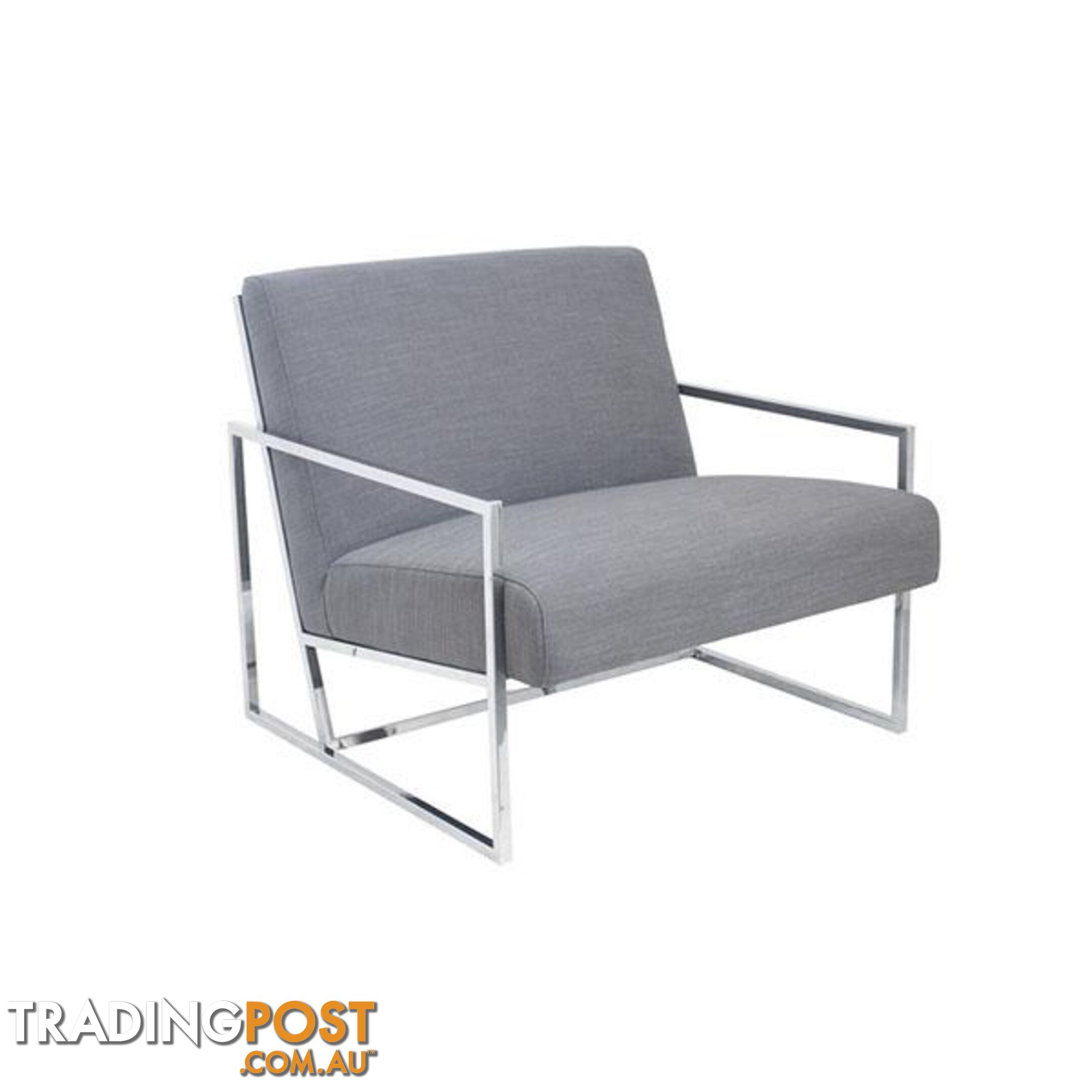 Jaxson Large Armchair Grey Chrome Frame - Arm Chair - 7427046211376