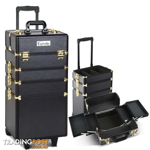 7 in 1 Make Up Cosmetic Beauty Case â Black & Gold - Embellir - 4344744403724