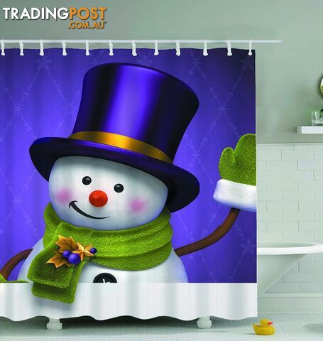 Top Hat Snowman Shower Curtain - Curtain - 7427045962729