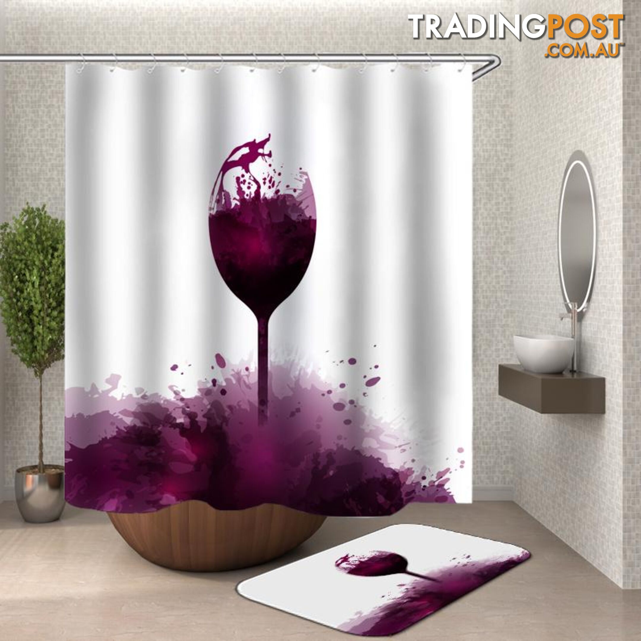 Artistic Wine Color Splash Shower Curtain - Curtain - 7427046111515