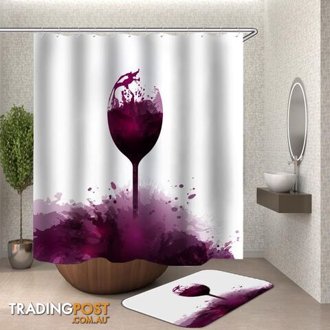 Artistic Wine Color Splash Shower Curtain - Curtain - 7427046111515