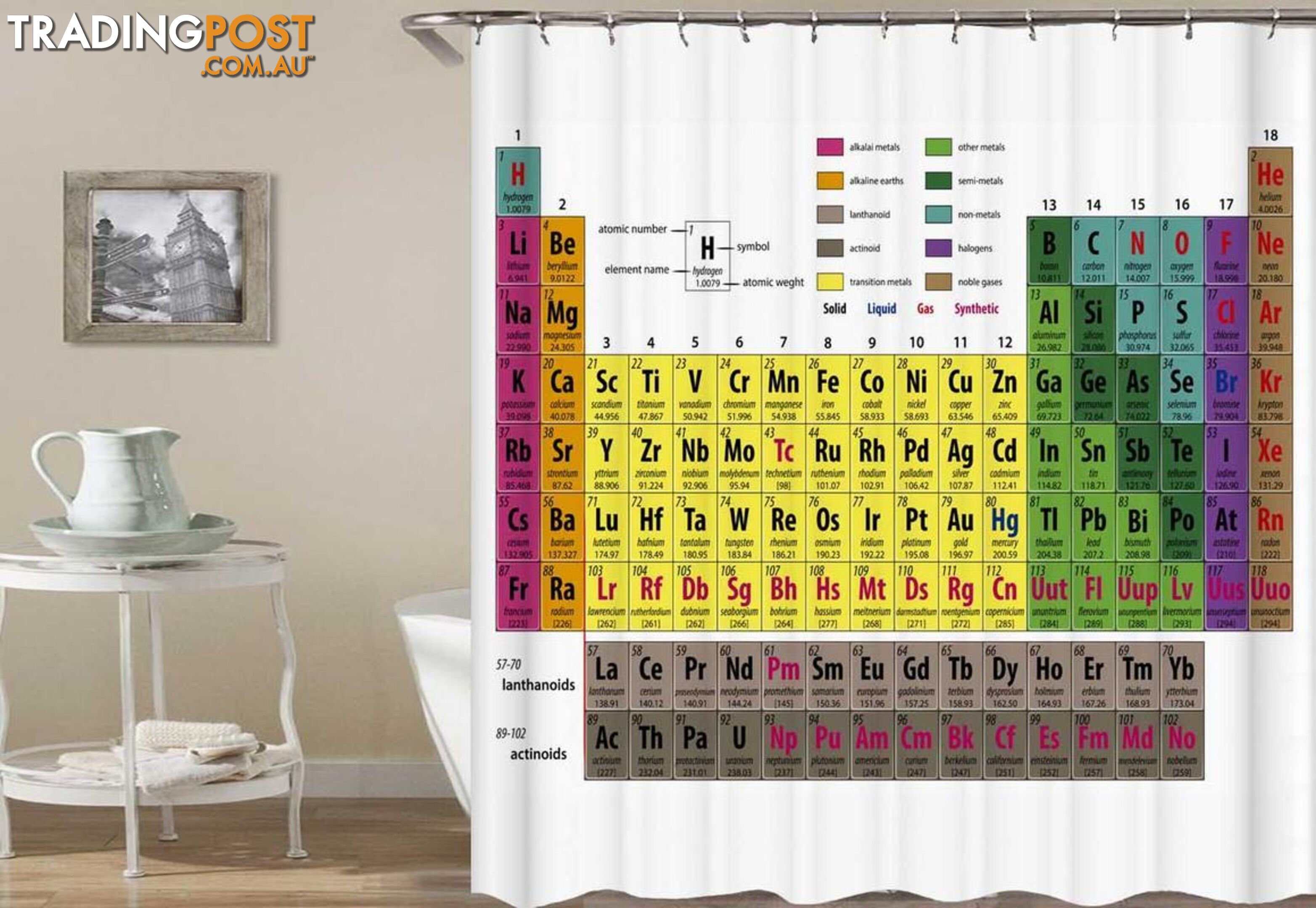 Periodic Table Of The Elements Shower Curtain - Curtain - 7427046082358