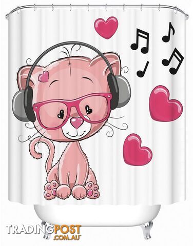 Music Loving Cat Shower Curtain - Curtain - 7427005900860