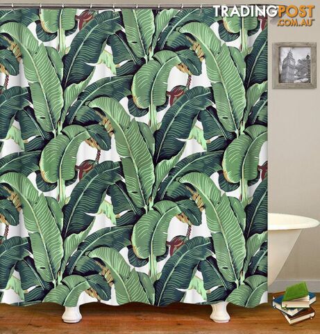 Banana Leaf Painting Shower Curtain - Curtain - 7427045916906
