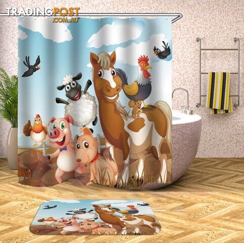 Friendly Farm Animals Shower Curtain - Curtain - 7427045957817