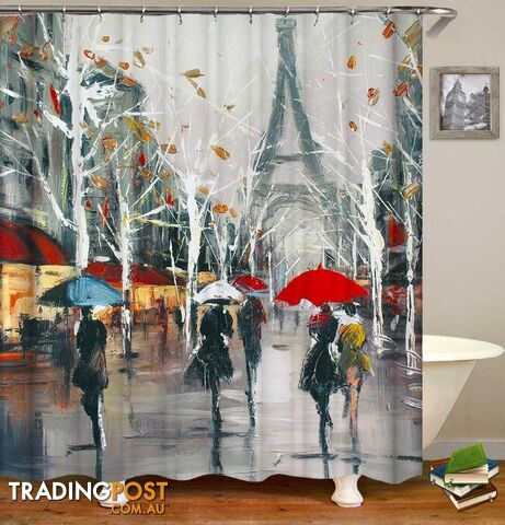 Art Painting Paris Shower Curtain - Curtain - 7427046131261