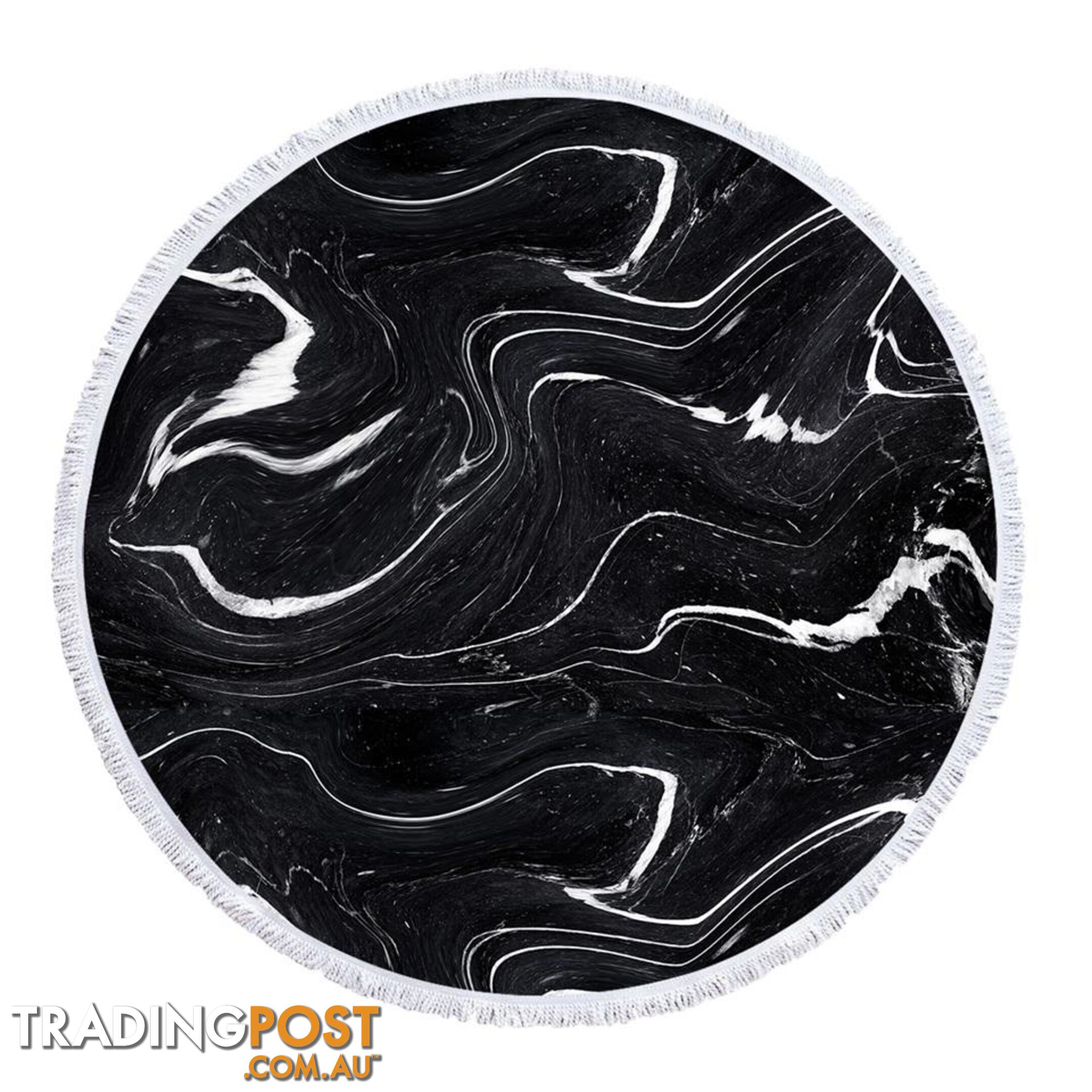 Black and White Marble Beach Towel - Towel - 7427046341059