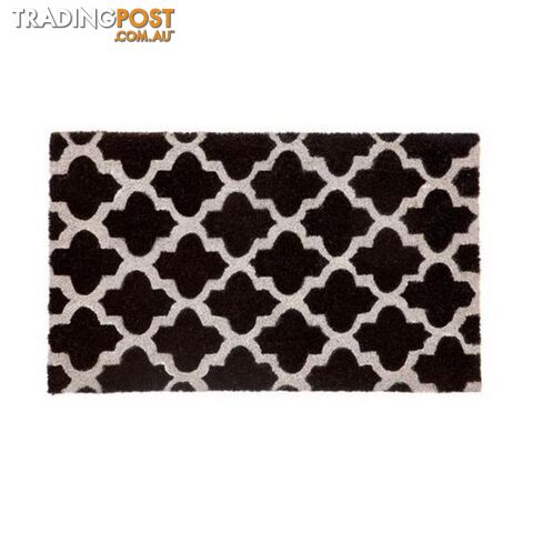 Girih Black Pvc Backed Coir Door Mat - Unbranded - 8901304506361