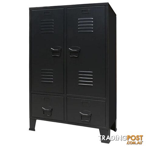 Industrial Style Black Metal Wardrobe - Unbranded - 9476062103880