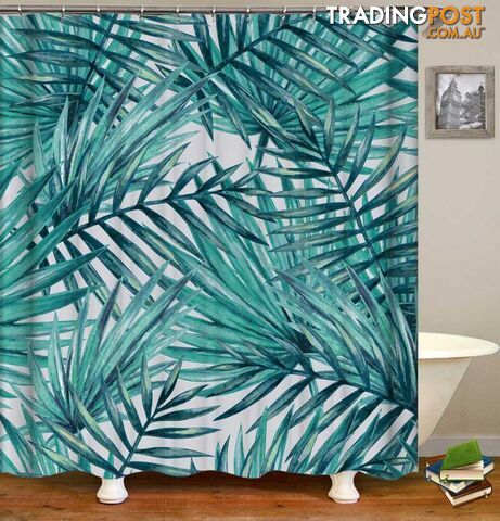 Palm Leaves Painting Shower Curtain - Curtain - 7427046097857