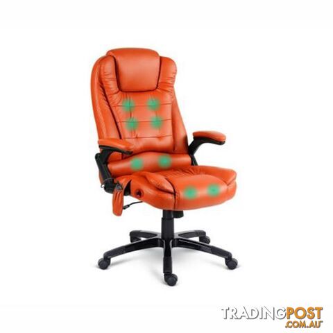 PU Leather 8-point Massage Office Chair Amber - Unbranded - 9350062110751