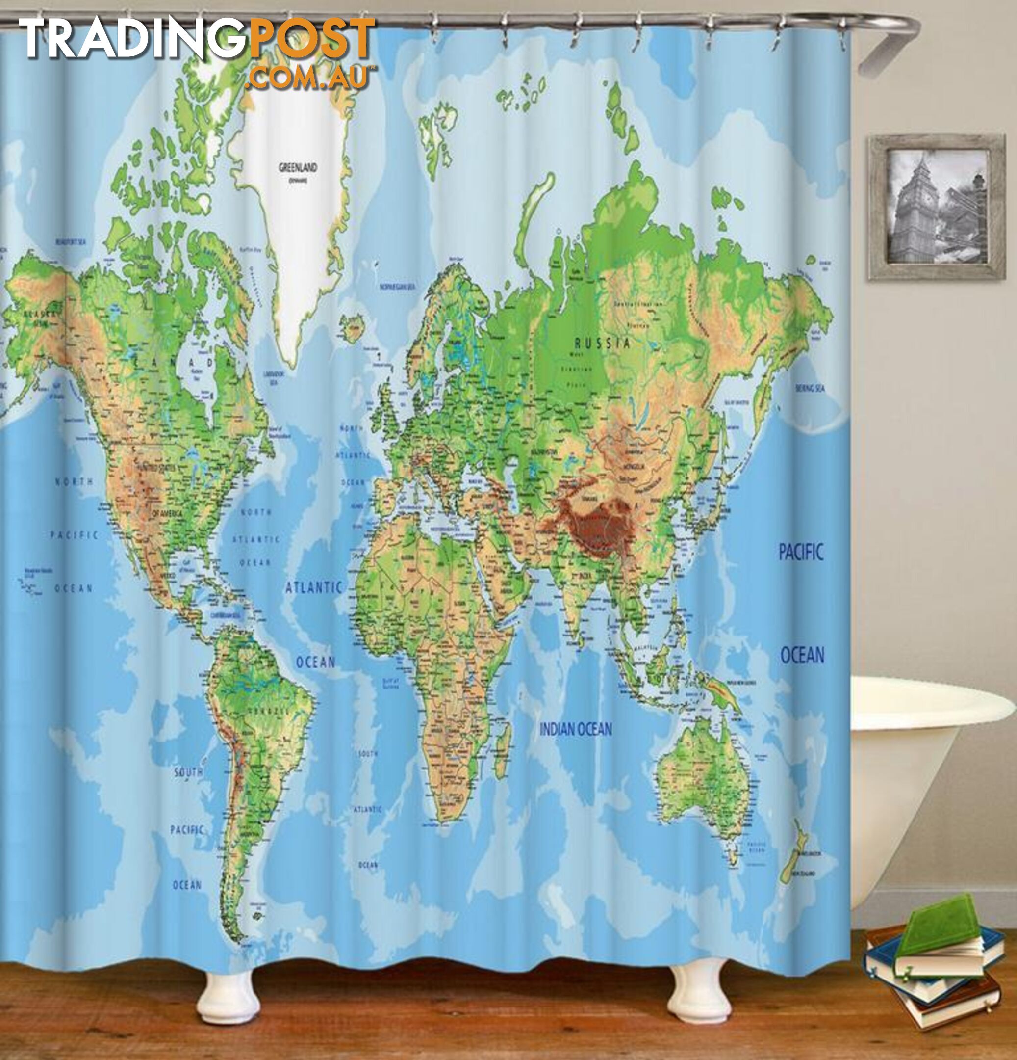 World Map Shower Curtain - Curtain - 7427005907890