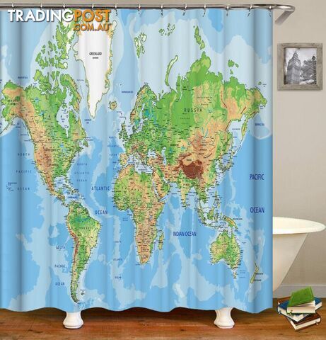 World Map Shower Curtain - Curtain - 7427005907890