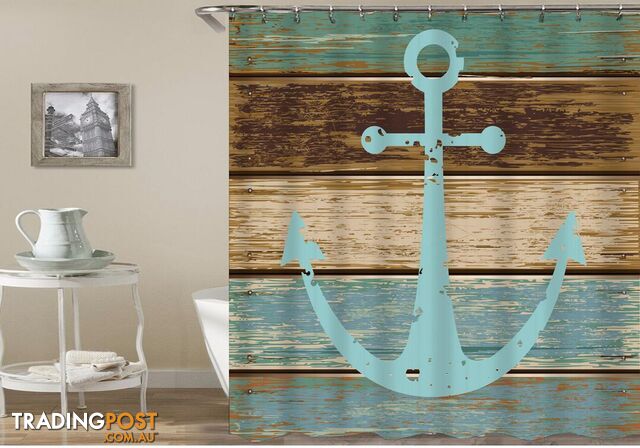 Old Deck Anchor Shower Curtain - Curtain - 7427045928152