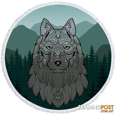 Indian Wolf Beach Towel - Towel - 7427046309165