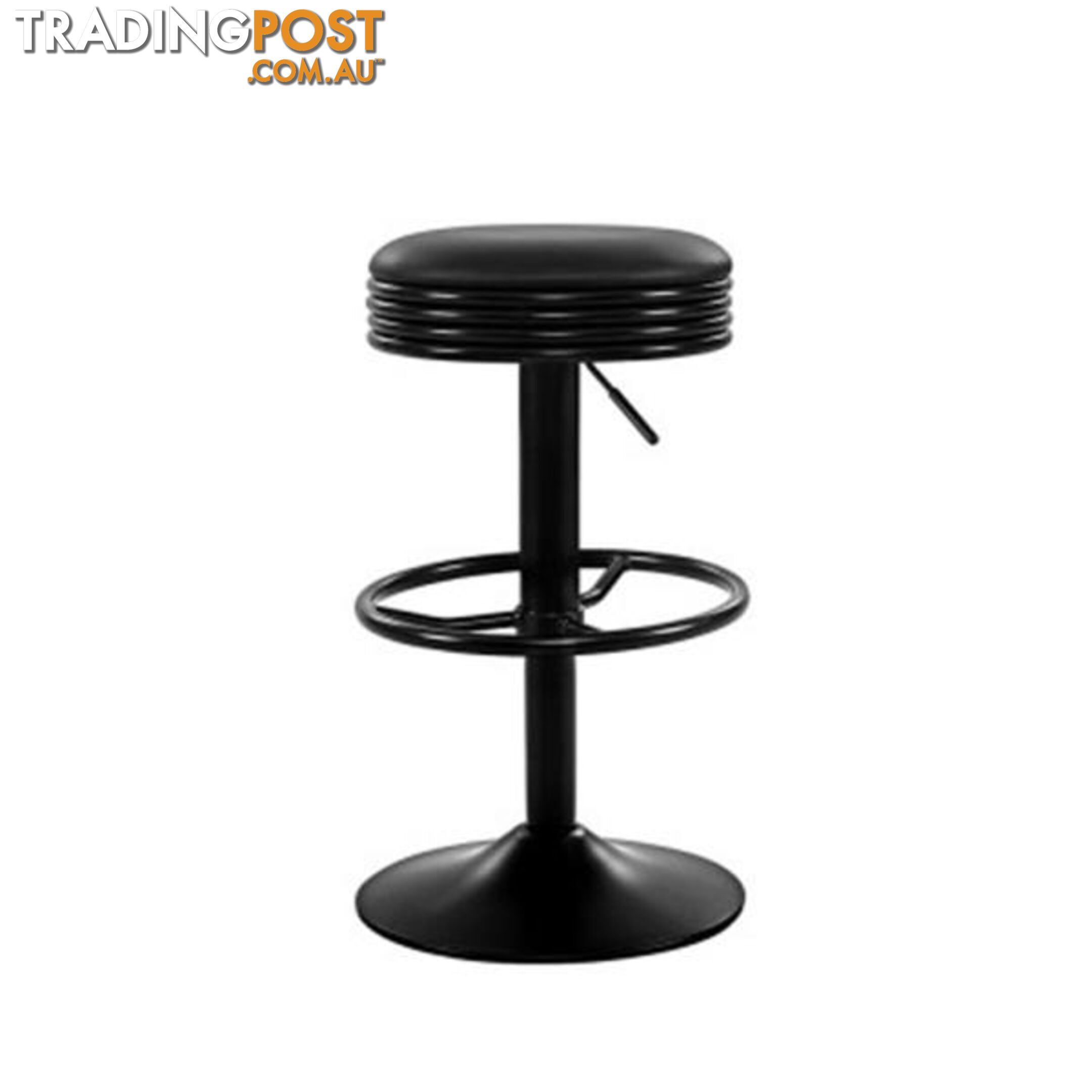 2X Kitchen Bar Stools Gas Lift Bar Stool Chairs Swivel Barstools Black - Artiss - 9355720029048