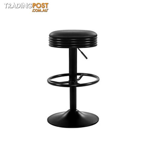 2X Kitchen Bar Stools Gas Lift Bar Stool Chairs Swivel Barstools Black - Artiss - 9355720029048