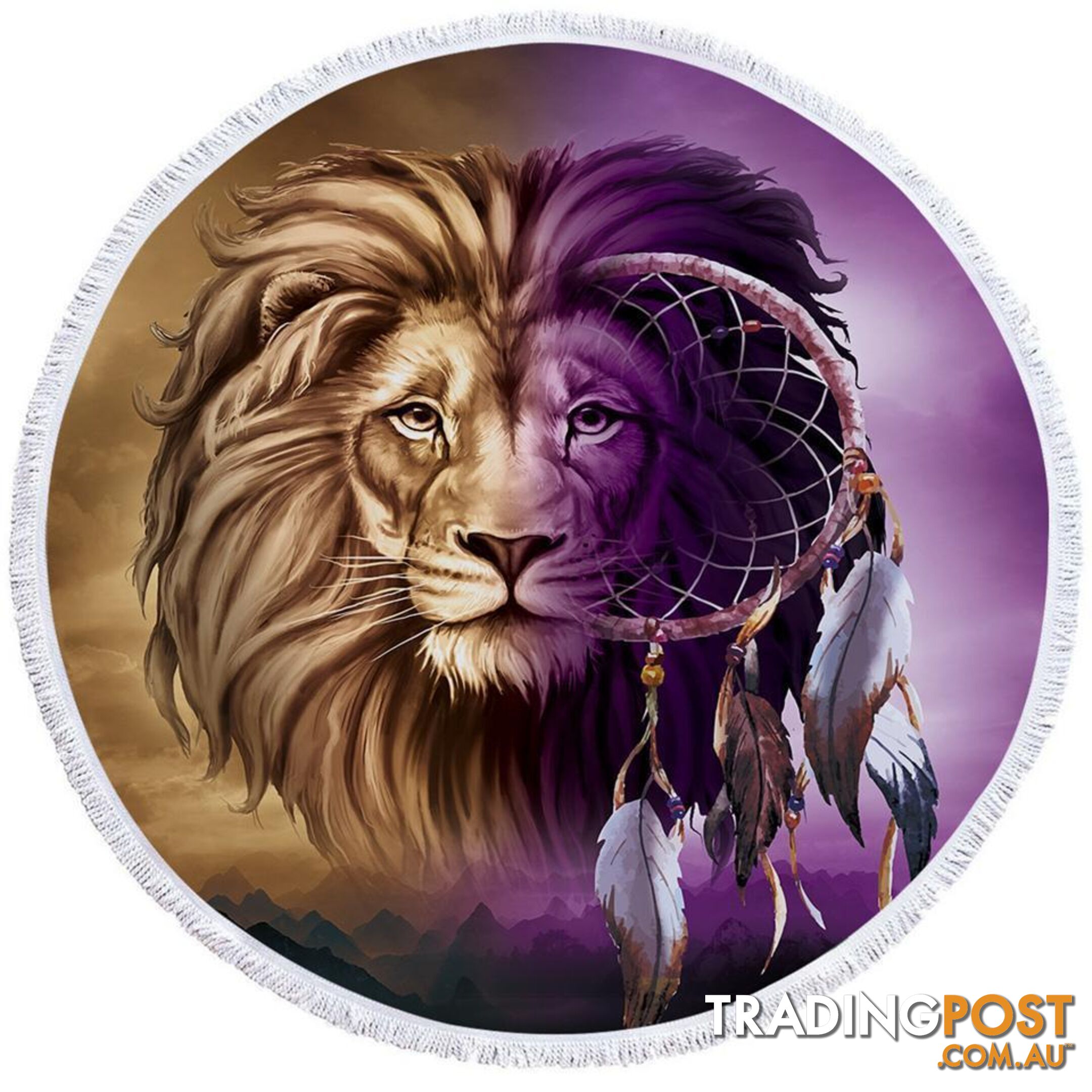 Dream Catcher Lion Beach Towel - Towel - 7427046312097