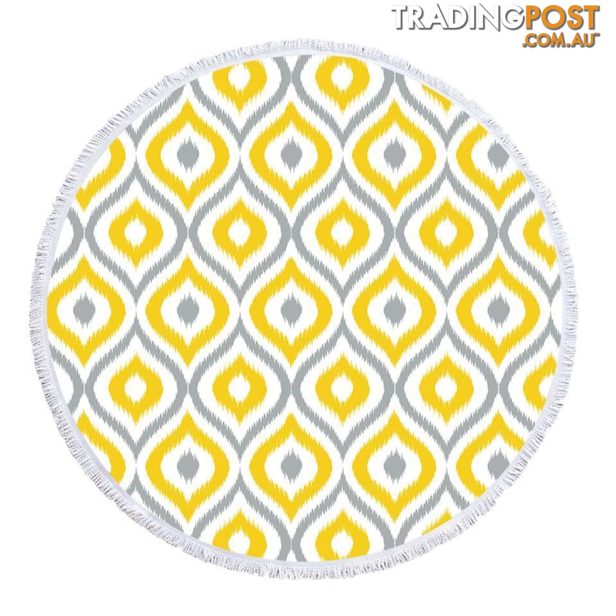 Yellow and Grey Moroccan Style Beach Towel - Towel - 7427046334747