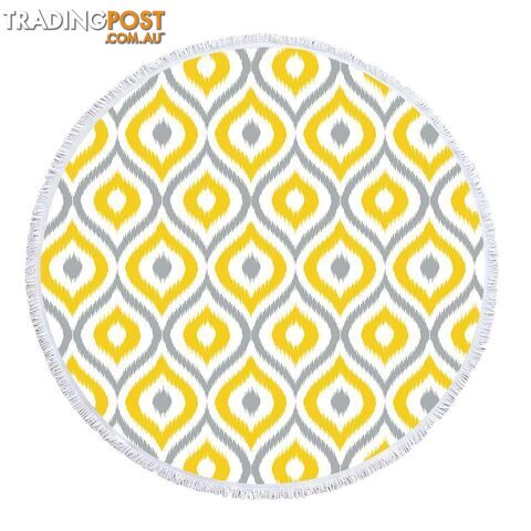 Yellow and Grey Moroccan Style Beach Towel - Towel - 7427046334747