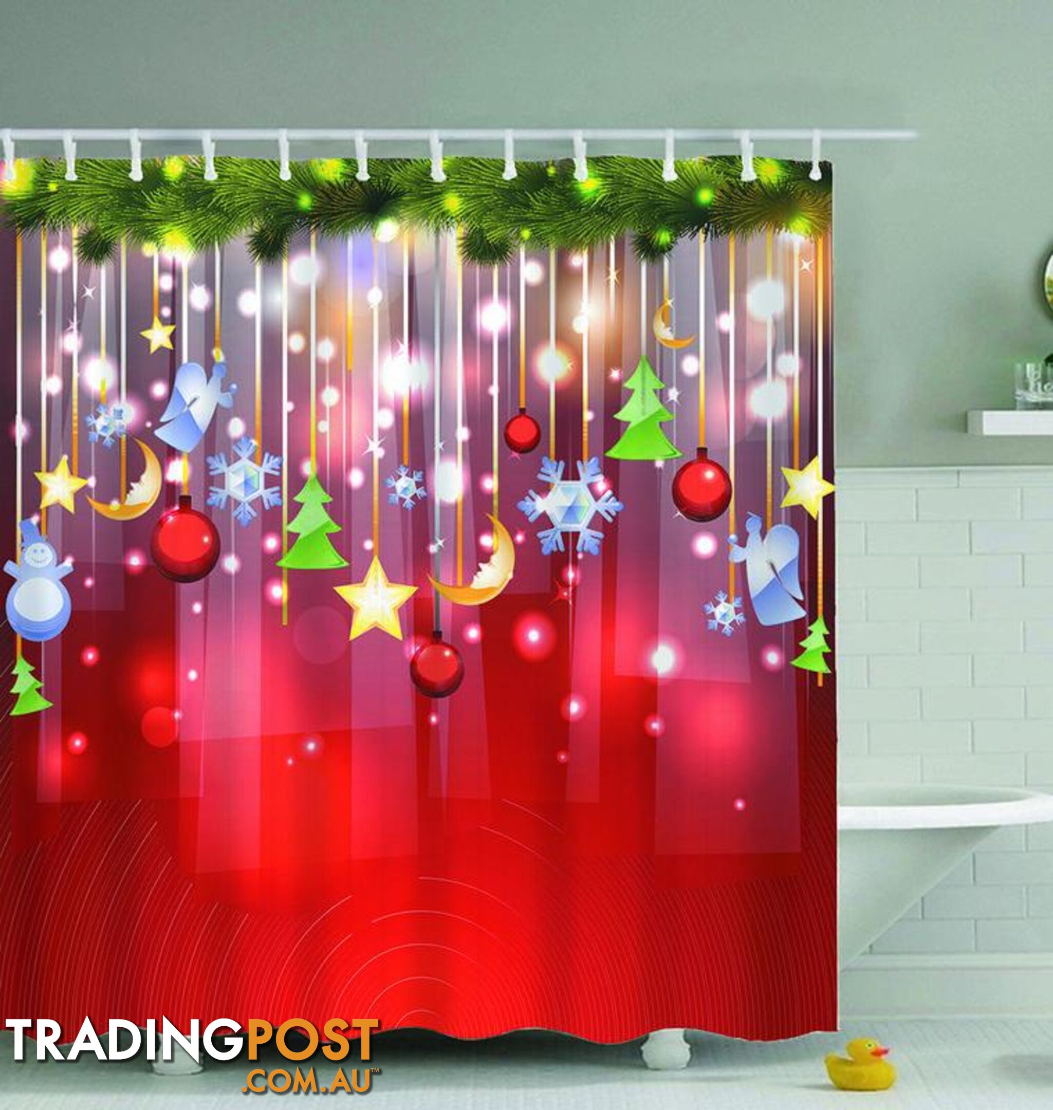 Christmas Ornaments Shower Curtain - Curtain - 7427045985377