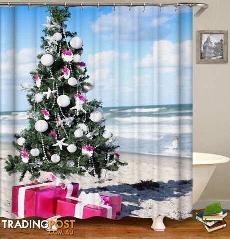 Christmas Spirit At The Beach Shower Curtain - Curtain - 7427005931666