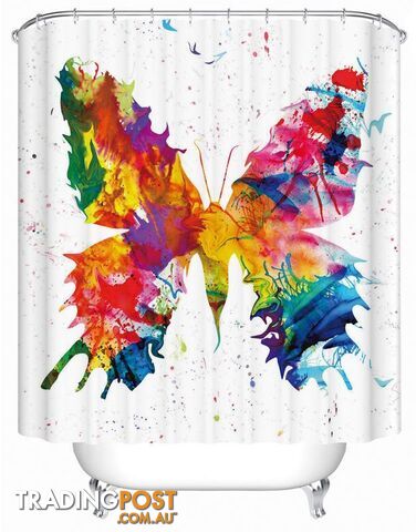 Art Painting Butterfly Shower Curtain - Curtain - 7427005898693
