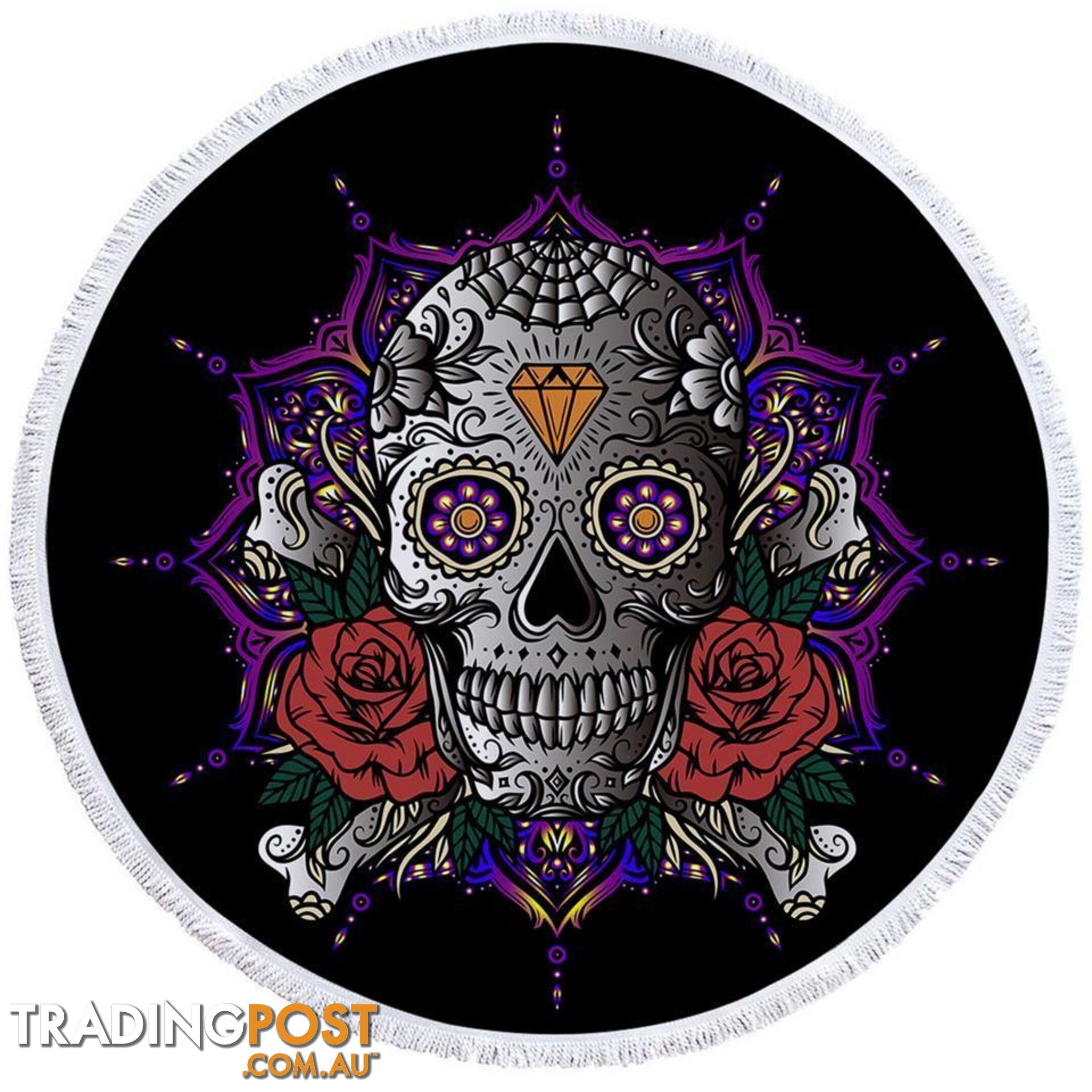 Diamond Skull Beach Towel - Towel - 7427046322317