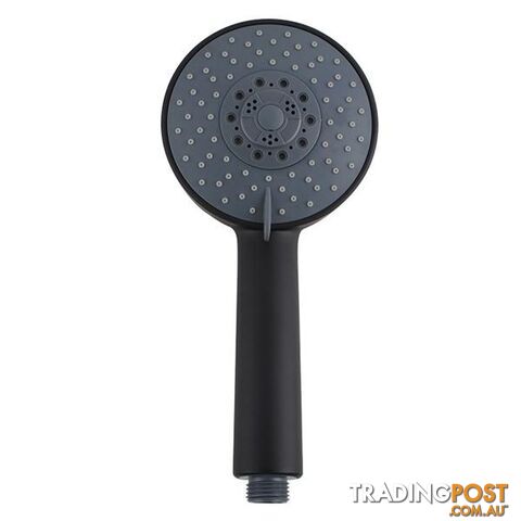 Black 5 Function Round Hand Held Shower Head - Shower Head - 7427046204934