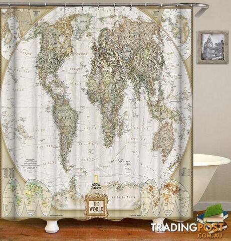 The World Map Shower Curtain - Curtain - 7427046005999