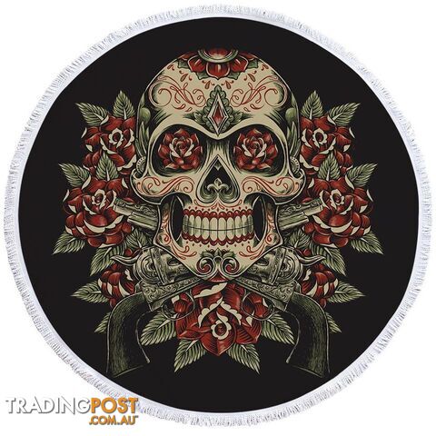 Skull Guns and Roses Beach Towel - Towel - 7427046320757