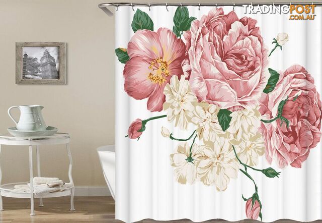 Pink And White Fresh flowers Shower Curtain - Curtain - 7427005909955
